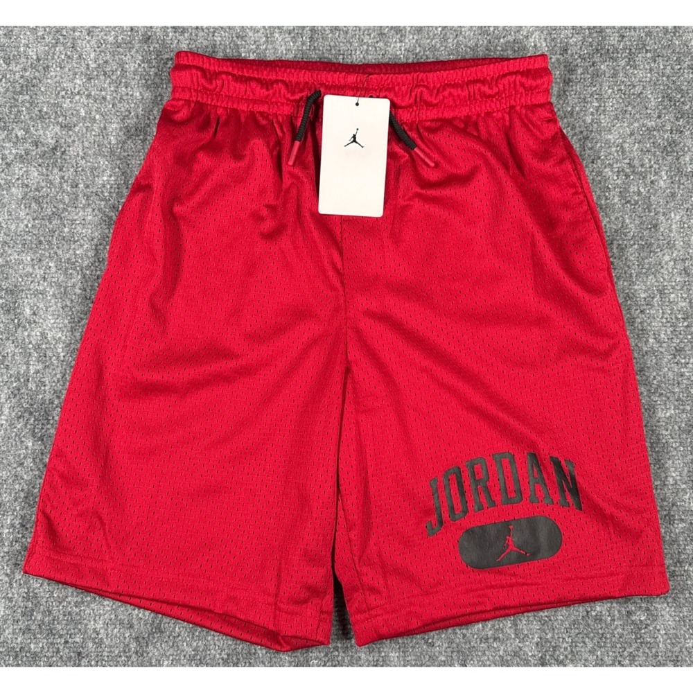 Jordan Boys Size Medium 10-12 Yrs Red Gym Mesh Basketball Shorts NWT